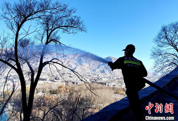 12月6日，布達(dá)拉宮消防救援大隊(duì)在布達(dá)拉宮山體林草區(qū)域開展?jié)窕ぷ?。　劉?攝